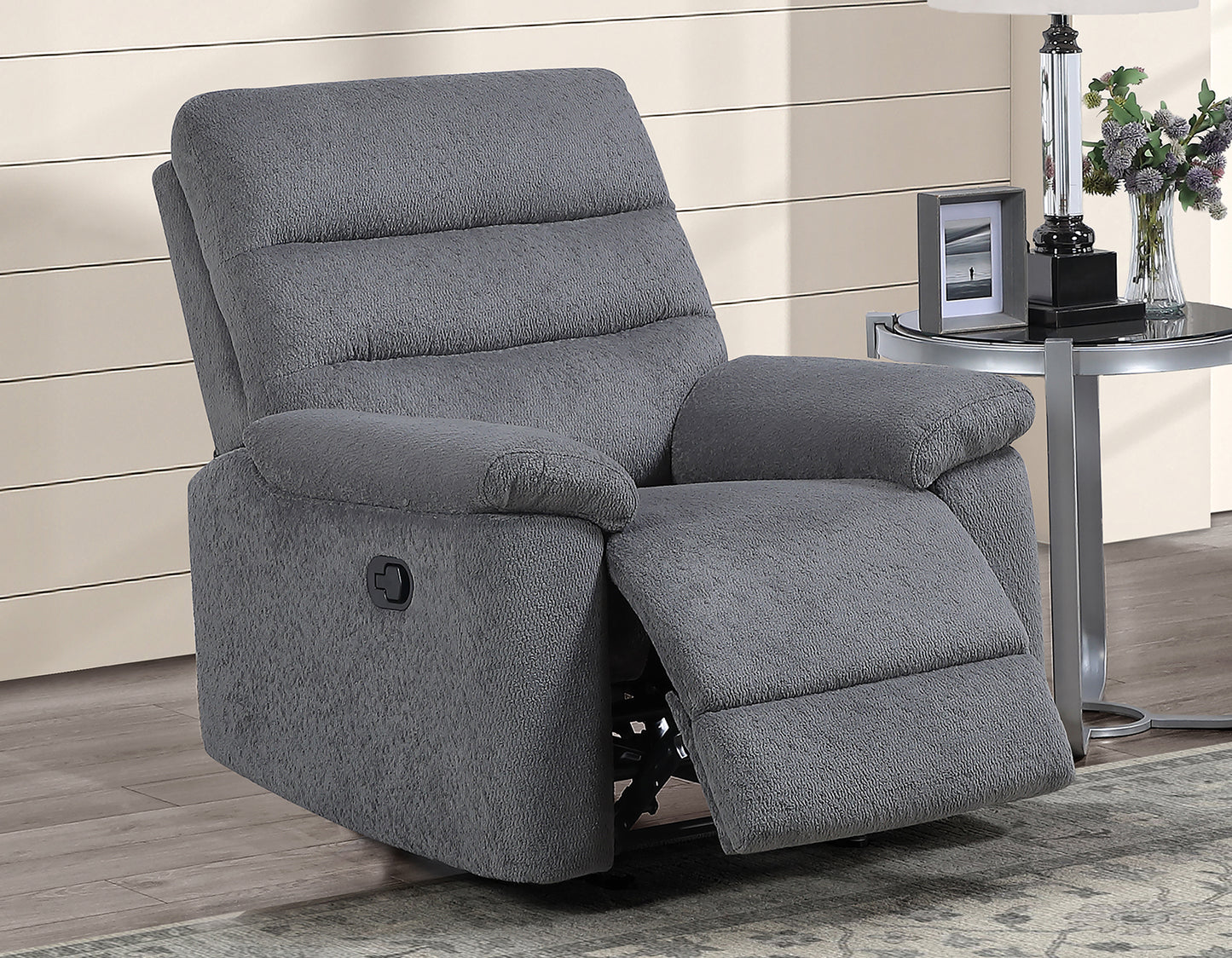 Cozy Glider Recliner, Manual, Gray