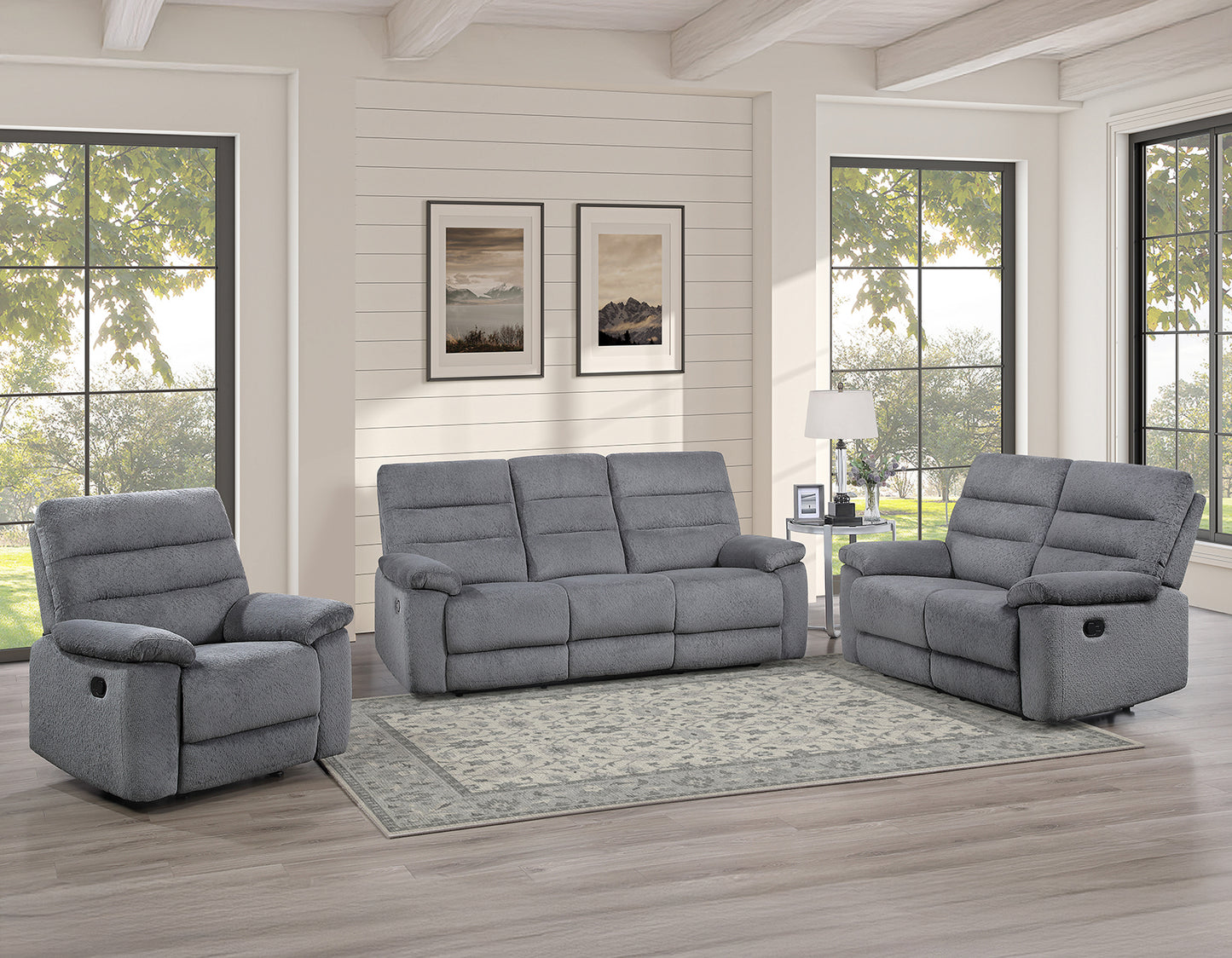 Cozy Glider Recliner, Manual, Gray