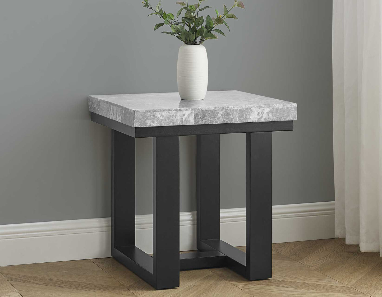 Artemis End Table, Gray Marble Top