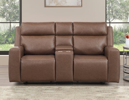 Barron Console Loveseat, Manual Reclining, Brown