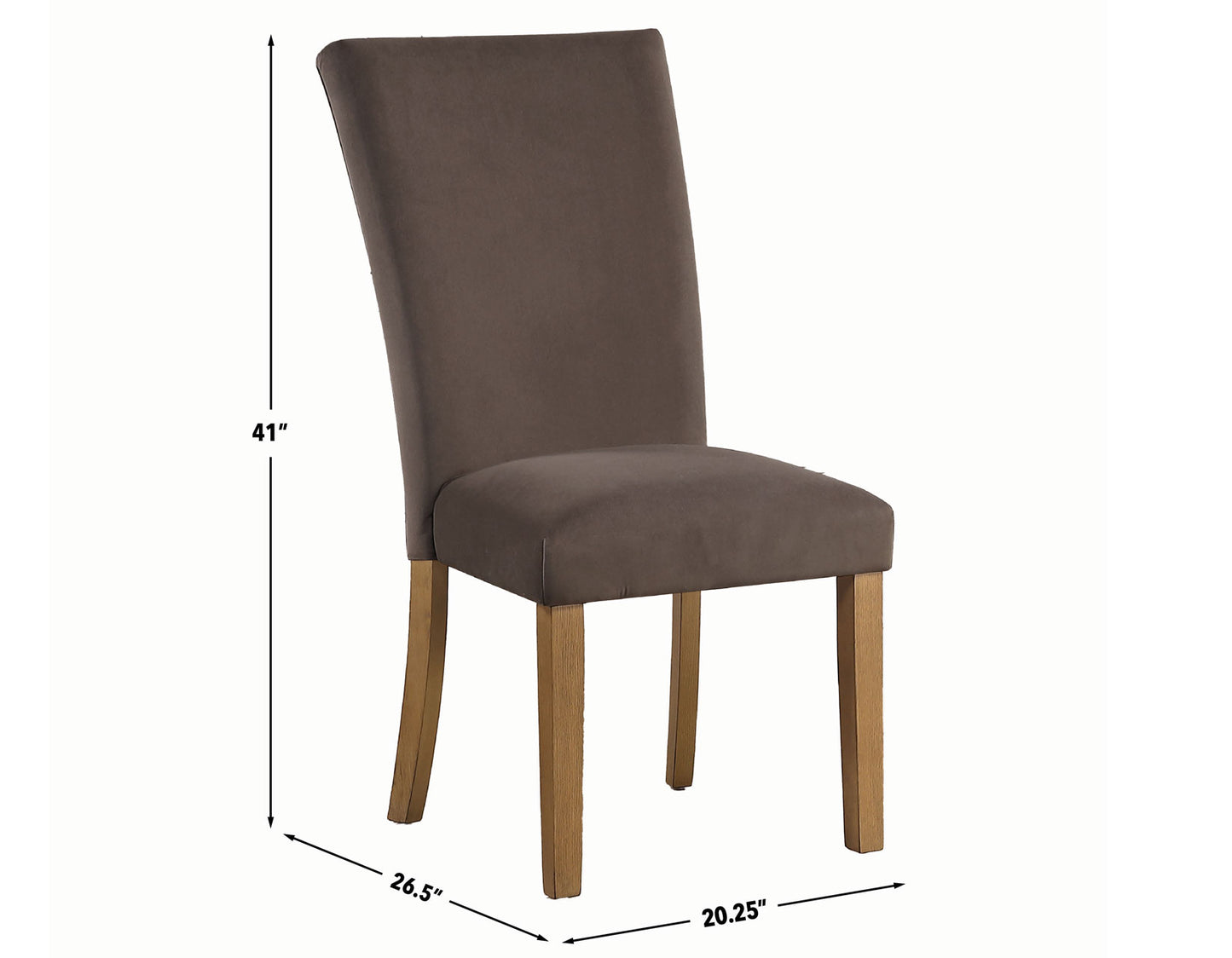 Artemis Side Chair, Brown Velvet