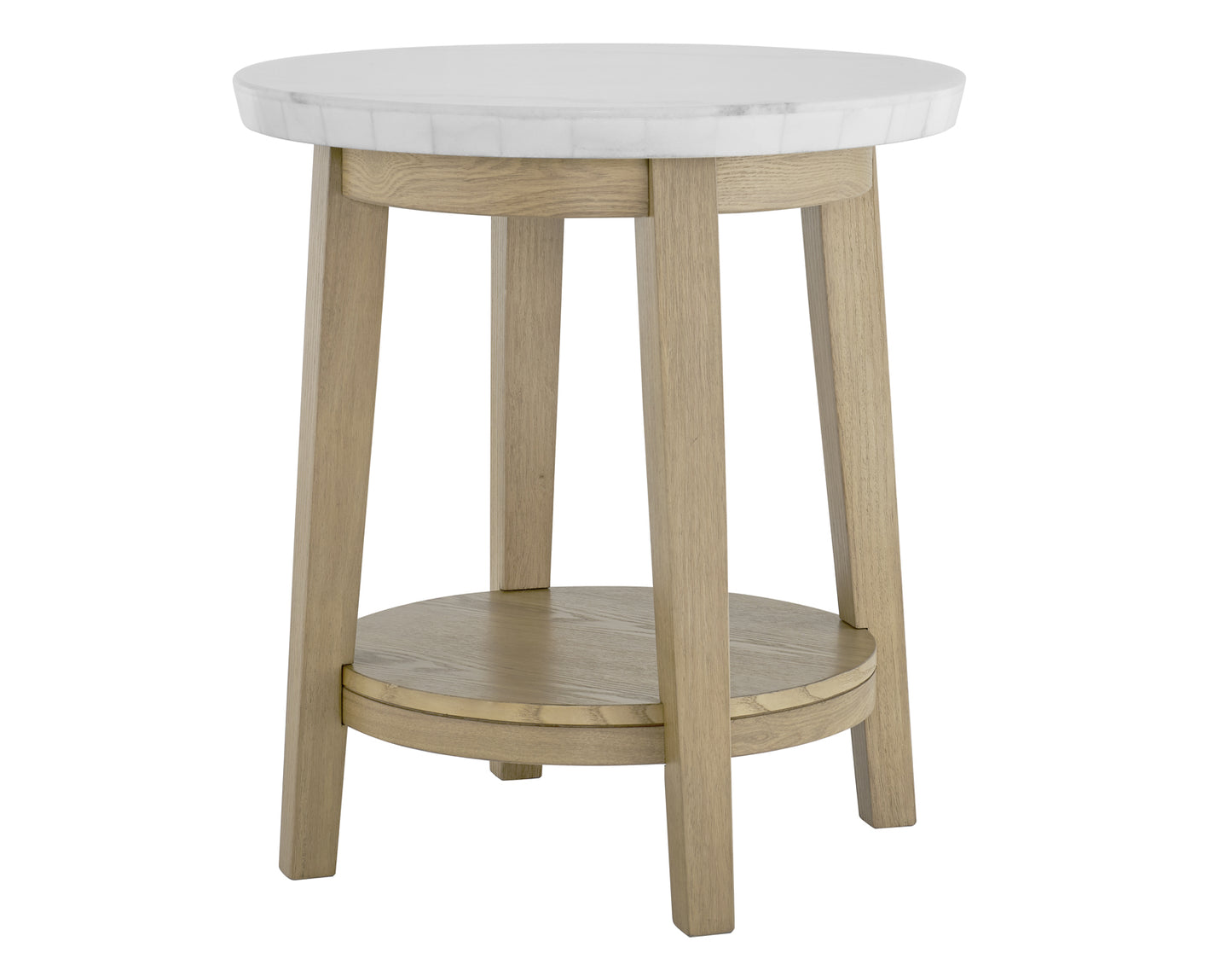 Vida, 22″ Round End Table, White Marble Top