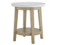 Vida, 22″ Round End Table, White Marble Top