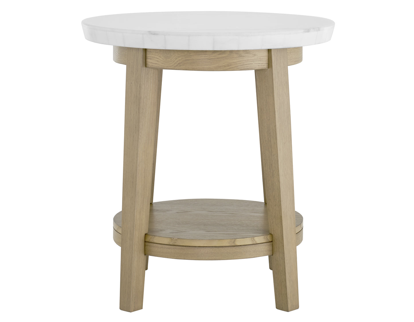 Vida, 22″ Round End Table, White Marble Top