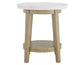 Vida, 22″ Round End Table, White Marble Top