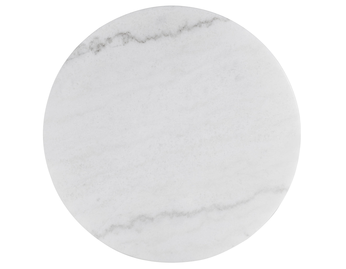 Vida, 22″ Round End Table, White Marble Top