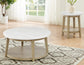 Vida, 22″ Round End Table, White Marble Top