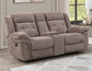 Sydney Console Loveseat, Manual Reclining, Glider, Brown