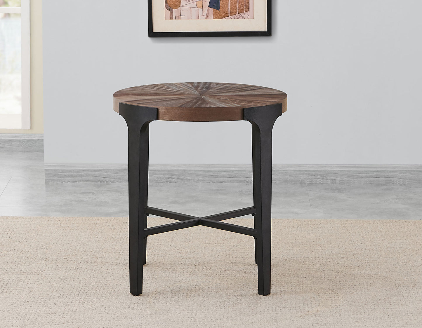 Chevron, 22-inch Round End Table
