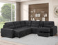Snyder 6-Piece Glider Sectional, Black