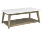 Vida, Cocktail Table, White Marble Top, Castered, Blonde