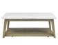 Vida, Cocktail Table, White Marble Top, Castered, Blonde