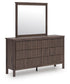 Cadmori Twin Upholstered Panel Bed, Dresser, Mirror, Chest and Nightstand