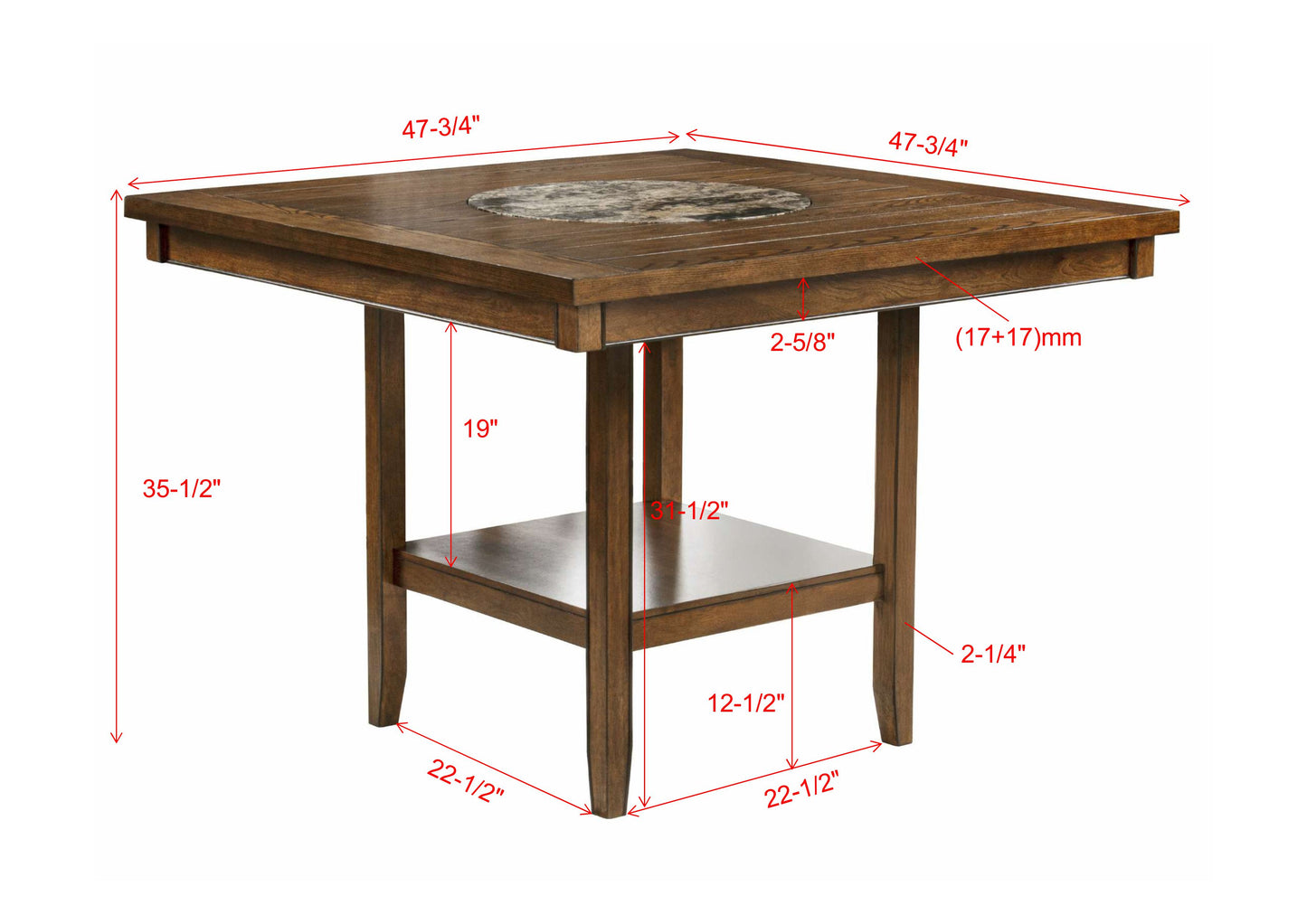 FULTON COUNTER HEIGHT TABLE