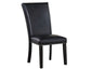 Artemis 5 Piece 70″ Rect White Marble Table, Black Finish w/4 Black Vegan Leather Chairs