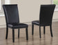 Artemis 5 Piece 70″ Rect White Marble Table, Black Finish w/4 Black Vegan Leather Chairs