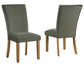 Artemis 70″ Rect White Marble Table, Tan Finish w/4 Green Velvet Chairs