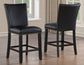 Artemis 5-piece 54″ Square White Marble Counter Table with 4 Black Vegan Leather Counter Chairs