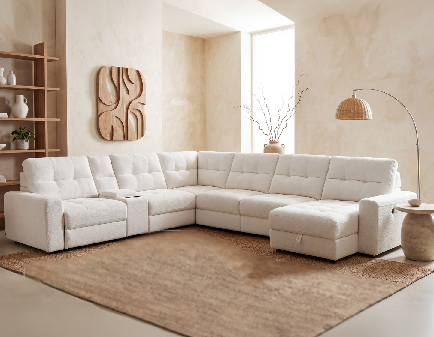 Snyder White 7-Piece Slider Sectional