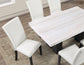 Artemis 70″ White Marble Top Dining Table, Sand Finish