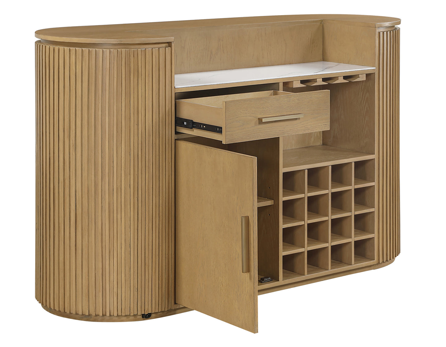 Colvin Reeded Bar, Toffee Finish