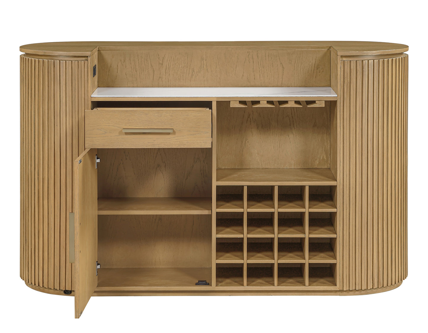 Colvin Reeded Bar, Toffee Finish