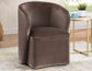 Vaughn 5-Piece Dining Set with Annie Barrel Chocolate Velvet Chairs