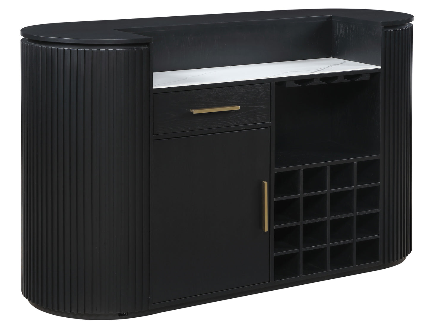 Colvin Reeded Bar, Black Finish