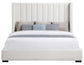 Pearson Queen Bed, Cream Velvet