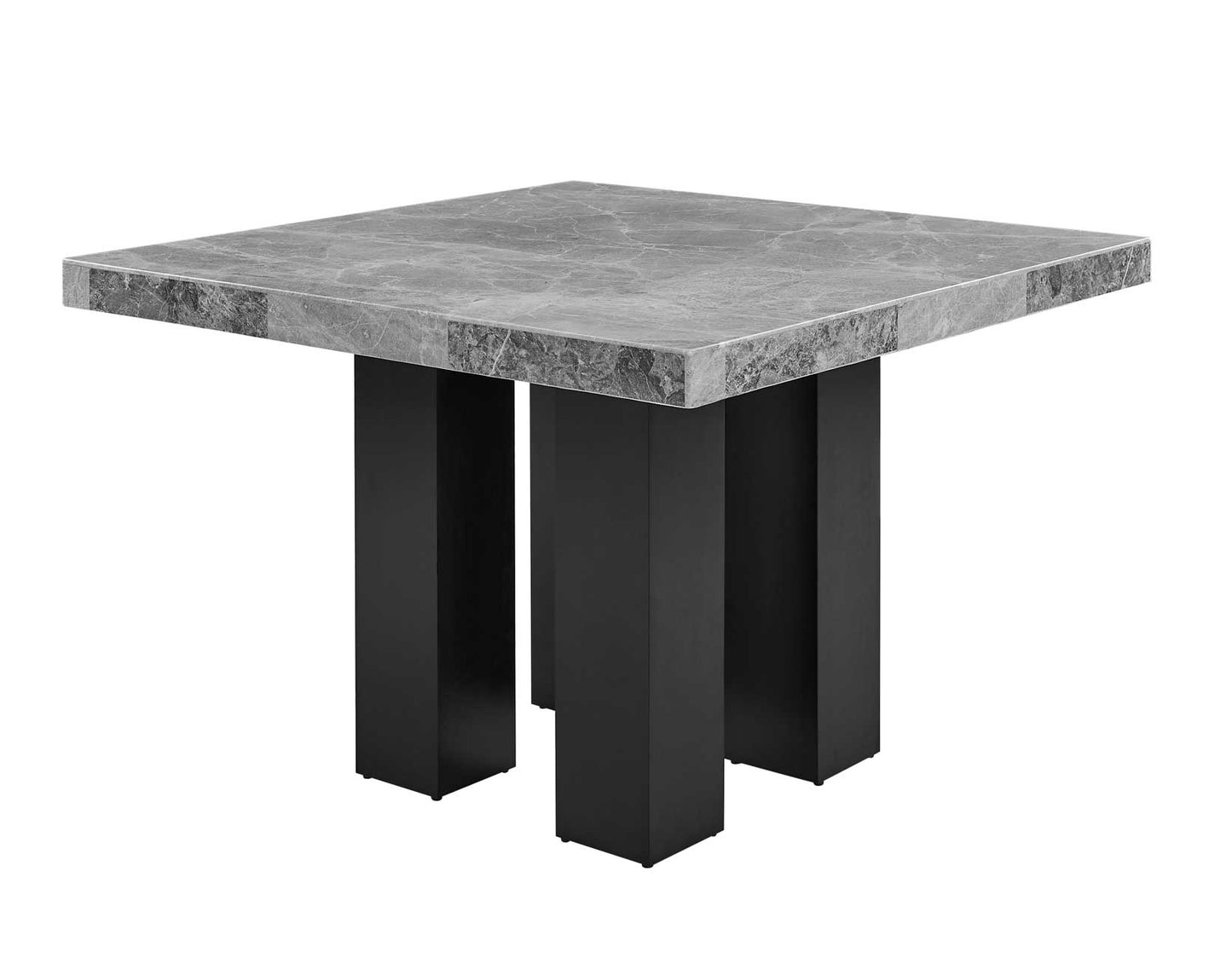 Artemis 54 inch Square
Gray Marble Top Counter Table, Black Finish