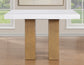 Artemis 5-Piece 54″ Square White Marble Counter Table, Sand Finish w/4 Green Velvet Counter Chairs