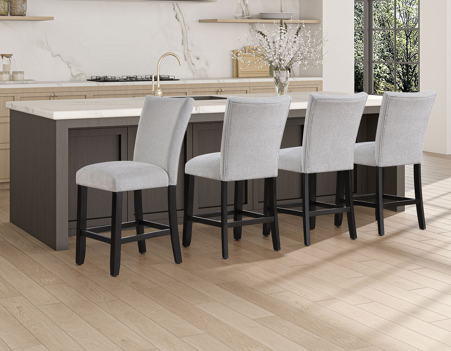 Artemis 24″ Counter Stool, Gray Chenille