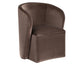 Annie Chocolate Velvet Barrel Chair w/Casters