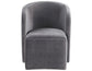 Annie Gray Velvet Barrel Chair w/Casters