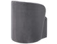 Annie Gray Velvet Barrel Chair w/Casters