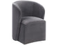 Annie Gray Velvet Barrel Chair w/Casters