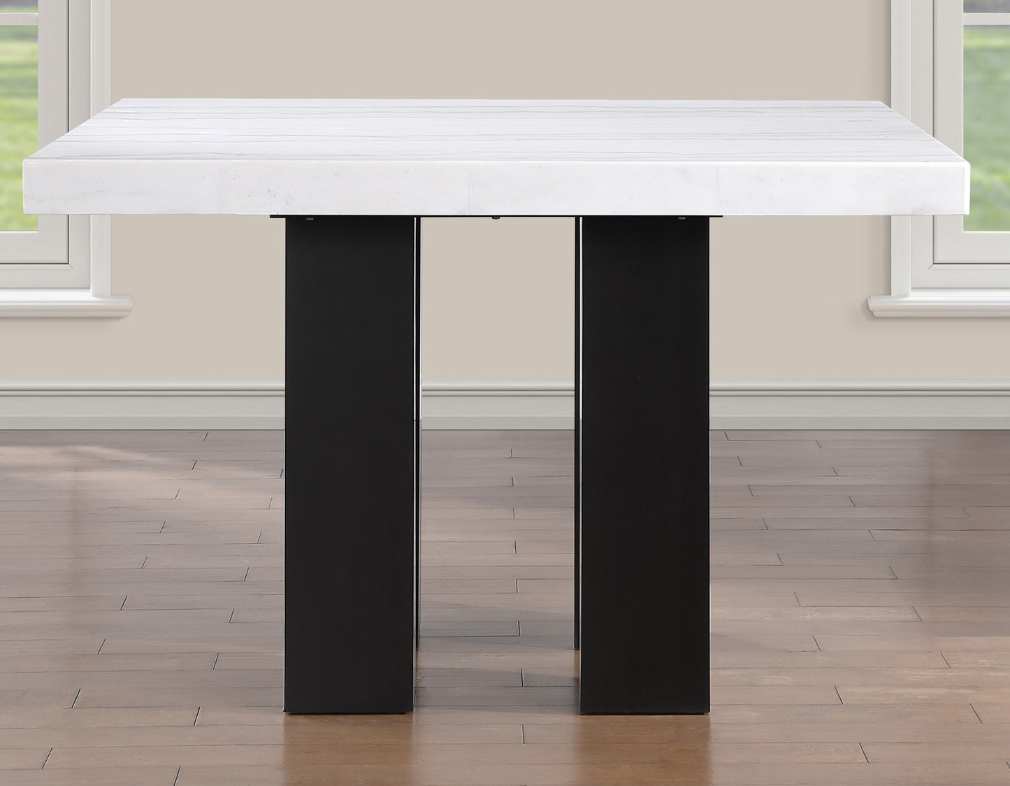 Artemis 54 inch Square
White Marble Top Counter Table, Black Finish