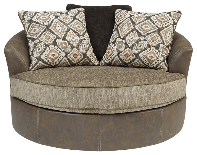 Abalone Oversized Swivel Accent Chair Smyrna Furniture Outlet