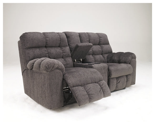 Acieona DBL Rec Loveseat w/Console Smyrna Furniture Outlet