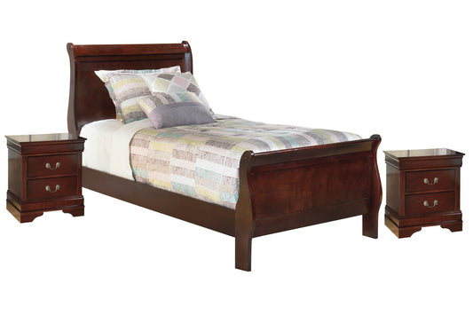 Alisdair Twin Sleigh Bed with 2 Nightstands Smyrna Furniture Outlet