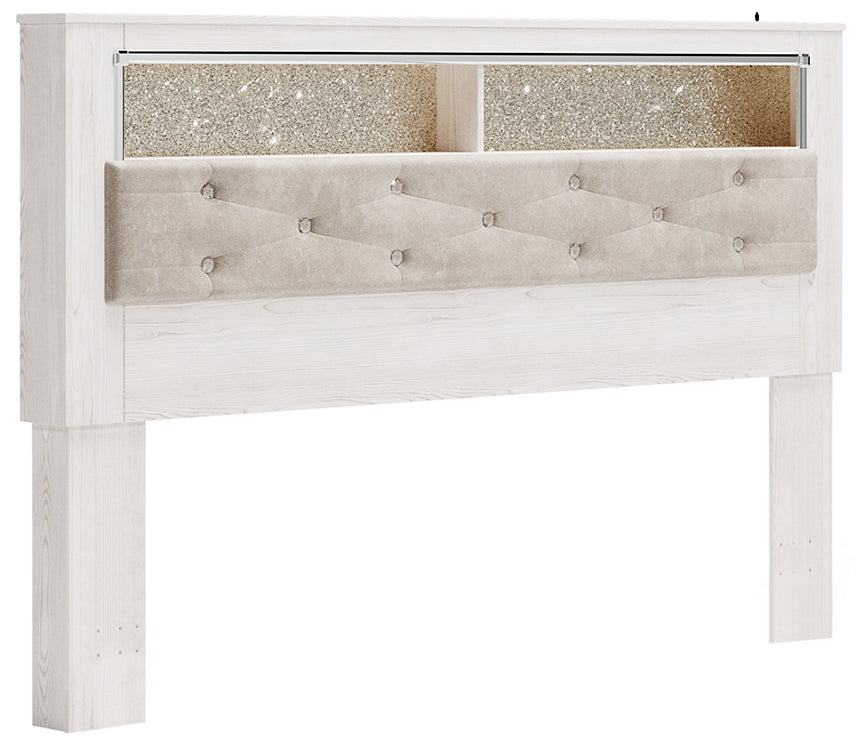 Altyra King Bookcase Headboard with Mirrored Dresser, Chest and Nightstand Smyrna Furniture Outlet