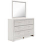 Altyra King Panel Bookcase Bed with Mirrored Dresser Smyrna Furniture Outlet