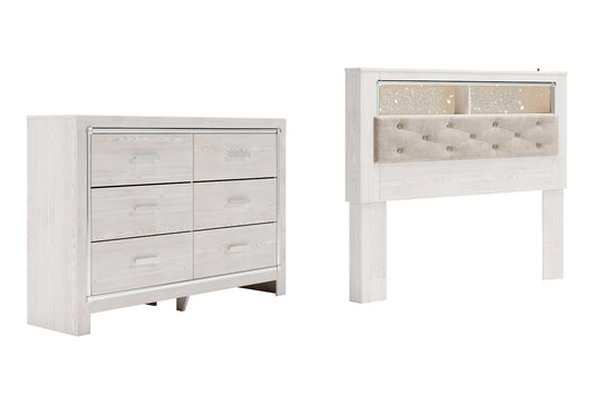 Altyra Queen Bookcase Headboard with Dresser Smyrna Furniture Outlet