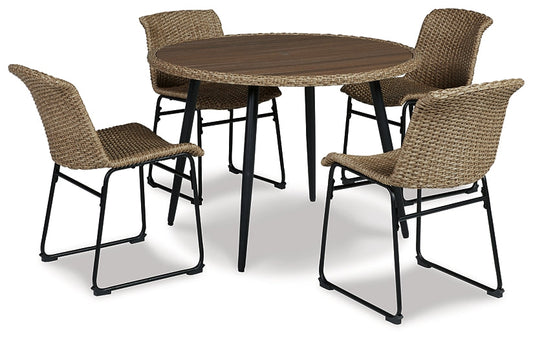 Amaris Outdoor Dining Table and 4 Chairs Smyrna Furniture Outlet