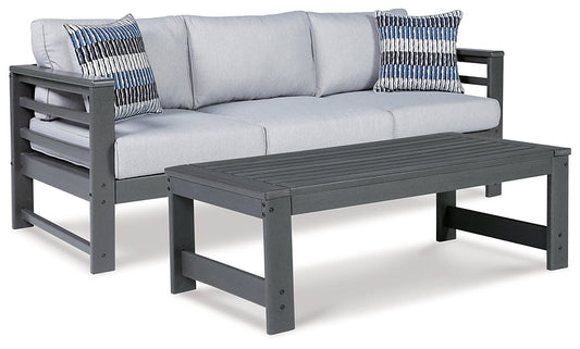 Amora Outdoor Sofa with Coffee Table Smyrna Furniture Outlet