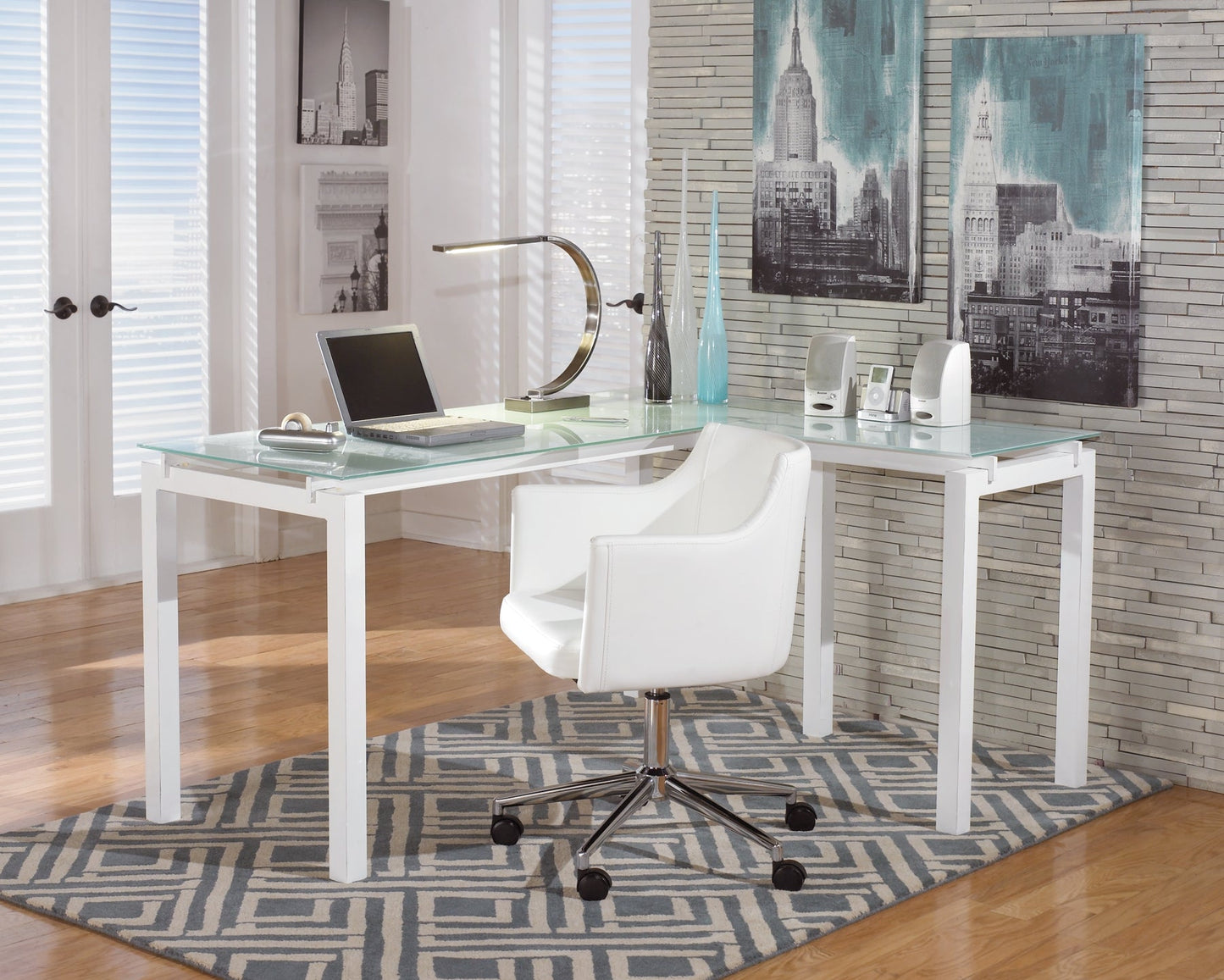 Baraga Home Office Desk with Chair Smyrna Furniture Outlet