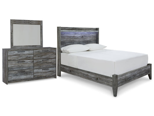 Baystorm Full Panel Bed with Mirrored Dresser Smyrna Furniture Outlet