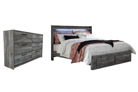 Baystorm King Panel Bed with 2 Storage Drawers with Dresser Smyrna Furniture Outlet