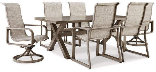 Beach Front Outdoor Dining Table and 6 Chairs Smyrna Furniture Outlet