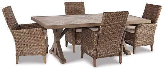 Beachcroft Outdoor Dining Table and 4 Chairs Smyrna Furniture Outlet
